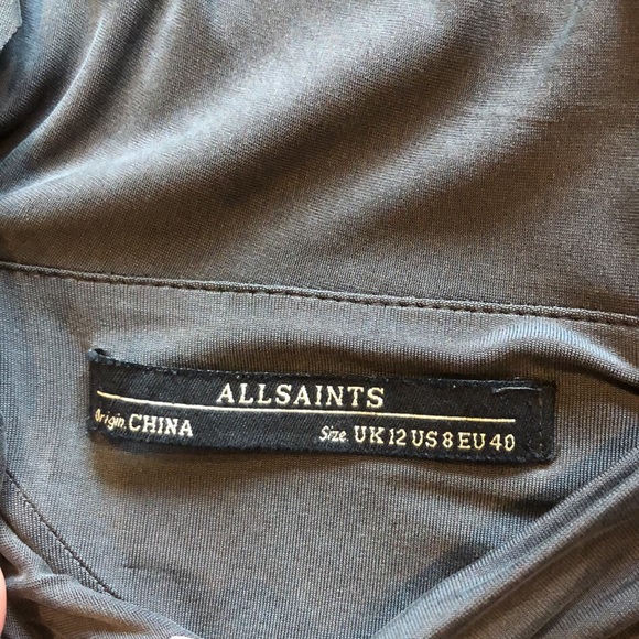 Stunning All Saints ruched bodycon one shoulder grey dress. Size 8 - Picture 4 of 7